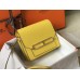Hermes Mini Sac Roulis 18cm Bag In Yellow Evercolor Calfskin Hermes Mini Sac Roulis 18cm Bag In Yellow Evercolor Calfskin