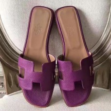 Hermes Oran Sandals In Cyclamen Epsom Leather Hermes Oran Sandals In Cyclamen Epsom Leather
