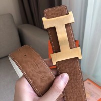 Hermes Constance 2 Belt Buckle & Brown/White Epsom 42MM Strap Hermes Constance 2 Belt Buckle & Brown/White Epsom 42MM Strap