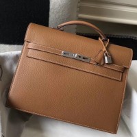 Hermes Kelly Depeche 34 Briefcase In Brown Calfskin Hermes Kelly Depeche 34 Briefcase In Brown Calfskin