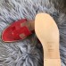 Hermes Oran Sandals In Red Patent Leather