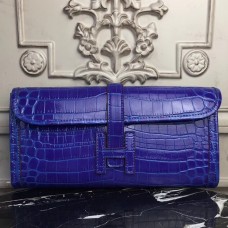 Hermes Jige Elan 29 Clutch In Blue Electric Crocodile Leather Hermes Jige Elan 29 Clutch In Blue Electric Crocodile Leather