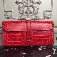 Hermes Jige Elan 29 Clutch In Red Crocodile Leather Hermes Jige Elan 29 Clutch In Red Crocodile Leather