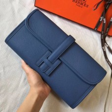 Hermes Jige Elan 29 Clutch In Blue Agate Epsom Leather Hermes Jige Elan 29 Clutch In Blue Agate Epsom Leather