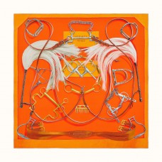 Hermes Orange Projets Carres Shawl 140 Hermes Orange Projets Carres Shawl 140