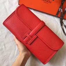 Hermes Jige Elan 29 Clutch In Red Epsom Leather Hermes Jige Elan 29 Clutch In Red Epsom Leather