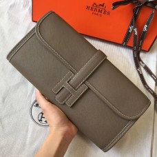 Hermes Jige Elan 29 Clutch In Taupe Grey Epsom Leather Hermes Jige Elan 29 Clutch In Taupe Grey Epsom Leather