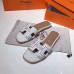 Hermes Oran Studs Sandals In White Leather