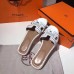 Hermes Oran Studs Sandals In White Leather
