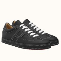 Hermes Boomerang Sneakers In Black Epsom Leather Hermes Boomerang Sneakers In Black Epsom Leather