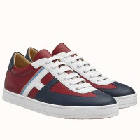 Hermes Boomerang Sneakers In Multicolore Bordeaux Leather Hermes Boomerang Sneakers In Multicolore Bordeaux Leather
