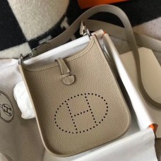 Hermes Evelyne III TPM Bag In Tourterelle Clemence Leather Hermes Evelyne III TPM Bag In Tourterelle Clemence Leather