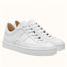 Hermes Boomerang Sneakers In White Epsom Leather Hermes Boomerang Sneakers In White Epsom Leather