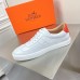 Hermes Mens Quicker Sneakers In White Calfskin