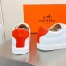 Hermes Mens Quicker Sneakers In White Calfskin