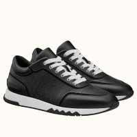 Hermes Men's C-Addict Sneakers In Black Perforated calfskin Hermes Men's C-Addict Sneakers In Black Perforated calfskin
