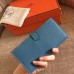 Hermes Blue Jean Clemence Bearn Gusset Wallet