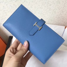Hermes Blue Jean Epsom Bearn Gusset Wallet Hermes Blue Jean Epsom Bearn Gusset Wallet