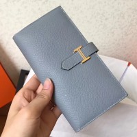 Hermes Blue Lin Epsom Bearn Gusset Wallet Hermes Blue Lin Epsom Bearn Gusset Wallet