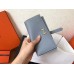 Hermes Blue Lin Epsom Bearn Gusset Wallet Hermes Blue Lin Epsom Bearn Gusset Wallet