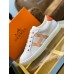 Hermes Mens Avantage Sneakers In White/Orange Calfskin