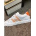 Hermes Mens Avantage Sneakers In White/Orange Calfskin