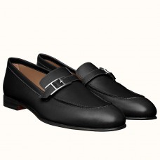 Hermes Men's Monterey Loafers In Black Calfskin Hermes Men's Monterey Loafers In Black Calfskin