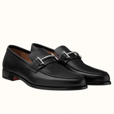 Hermes Men's Sydney Loafers In Black Calfskin Hermes Men's Sydney Loafers In Black Calfskin