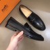 Hermes Mens Sydney Loafers In Black Calfskin