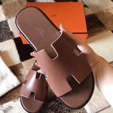 Hermes Izmir Sandals In Camarel Swift Leather Hermes Izmir Sandals In Camarel Swift Leather
