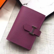 Hermes Bearn Mini Wallet In Purple Epsom Leather Hermes Bearn Mini Wallet In Purple Epsom Leather