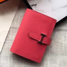 Hermes Bearn Mini Wallet In Rose Lipstick Epsom Leather Hermes Bearn Mini Wallet In Rose Lipstick Epsom Leather