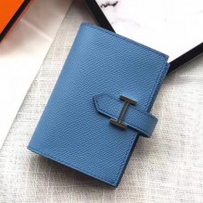 Hermes Bearn Mini Wallet In Sky Blue Epsom Leather Hermes Bearn Mini Wallet In Sky Blue Epsom Leather