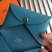 Hermes Calvi Card Holder In Blue Jean Epsom Leather