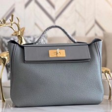 Hermes 24/24 29 Bag In Blue Glacier Clemence Calfskin Hermes 24/24 29 Bag In Blue Glacier Clemence Calfskin
