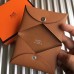 Hermes Calvi Card Holder In Gold  Epsom Leather