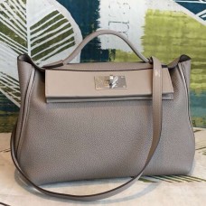 Hermes 24/24 29 Bag In Gris Asphalt Clemence Calfskin Hermes 24/24 29 Bag In Gris Asphalt Clemence Calfskin