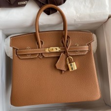 Hermes Birkin 25 Handmade Bag In Brown Clemence Leather Hermes Birkin 25 Handmade Bag In Brown Clemence Leather