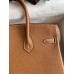 Hermes Birkin 25 Handmade Bag In Brown Clemence Leather Hermes Birkin 25 Handmade Bag In Brown Clemence Leather