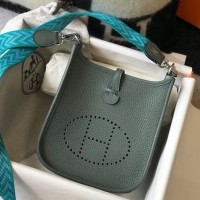 Hermes Evelyne III TPM Bag In Vert Amande Clemence Leather Hermes Evelyne III TPM Bag In Vert Amande Clemence Leather
