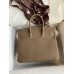 Hermes Birkin 25 Handmade Bag In Taupe Clemence Leather Hermes Birkin 25 Handmade Bag In Taupe Clemence Leather