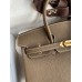 Hermes Birkin 25 Handmade Bag In Taupe Clemence Leather Hermes Birkin 25 Handmade Bag In Taupe Clemence Leather