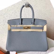 Hermes Birkin 25 Handmade Bag In Blue Lin Clemence Leather Hermes Birkin 25 Handmade Bag In Blue Lin Clemence Leather