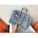 Hermes Birkin 25 Handmade Bag In Blue Lin Clemence Leather Hermes Birkin 25 Handmade Bag In Blue Lin Clemence Leather