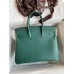 Hermes Birkin 25 Handmade Bag In Malachite Clemence Leather Hermes Birkin 25 Handmade Bag In Malachite Clemence Leather
