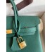Hermes Birkin 25 Handmade Bag In Malachite Clemence Leather Hermes Birkin 25 Handmade Bag In Malachite Clemence Leather