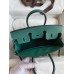 Hermes Birkin 25 Handmade Bag In Malachite Clemence Leather Hermes Birkin 25 Handmade Bag In Malachite Clemence Leather