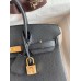 Hermes Birkin 25 Handmade Bag In Black Clemence Leather Hermes Birkin 25 Handmade Bag In Black Clemence Leather