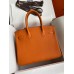 Hermes Birkin 25 Handmade Bag In Orange Clemence Leather Hermes Birkin 25 Handmade Bag In Orange Clemence Leather