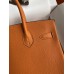 Hermes Birkin 25 Handmade Bag In Orange Clemence Leather Hermes Birkin 25 Handmade Bag In Orange Clemence Leather